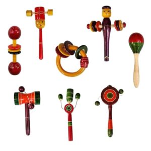 Channnapatna Wooden Rattle – Handcrafted Toy for Babies & Toddlers (Set of 7)
