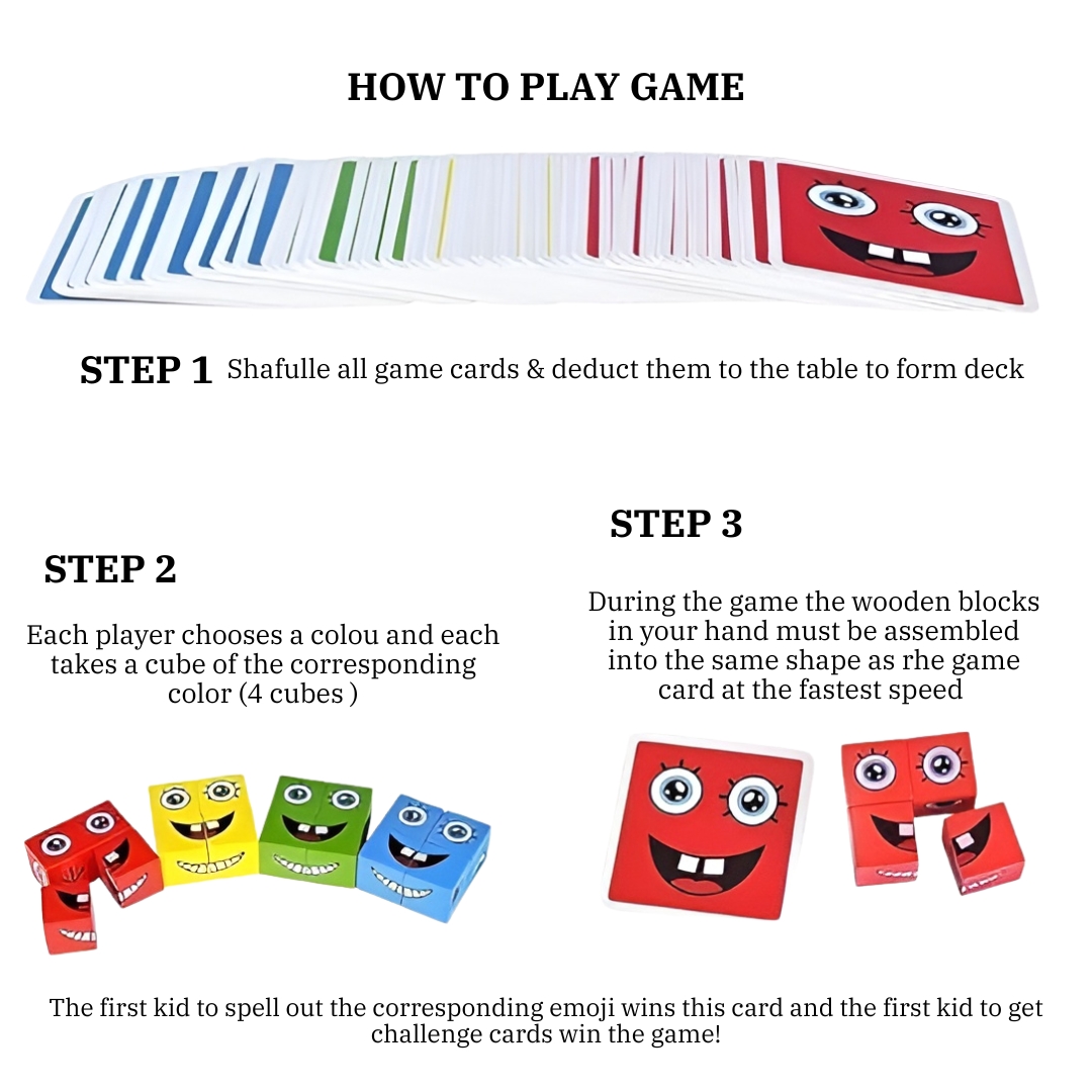 Wooden Face Changing Cube Game – Fun & Interactive Wooden Toy for Kids - Image 6