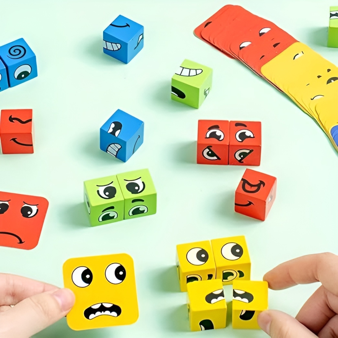 Wooden Face Changing Cube Game – Fun & Interactive Wooden Toy for Kids - Image 7