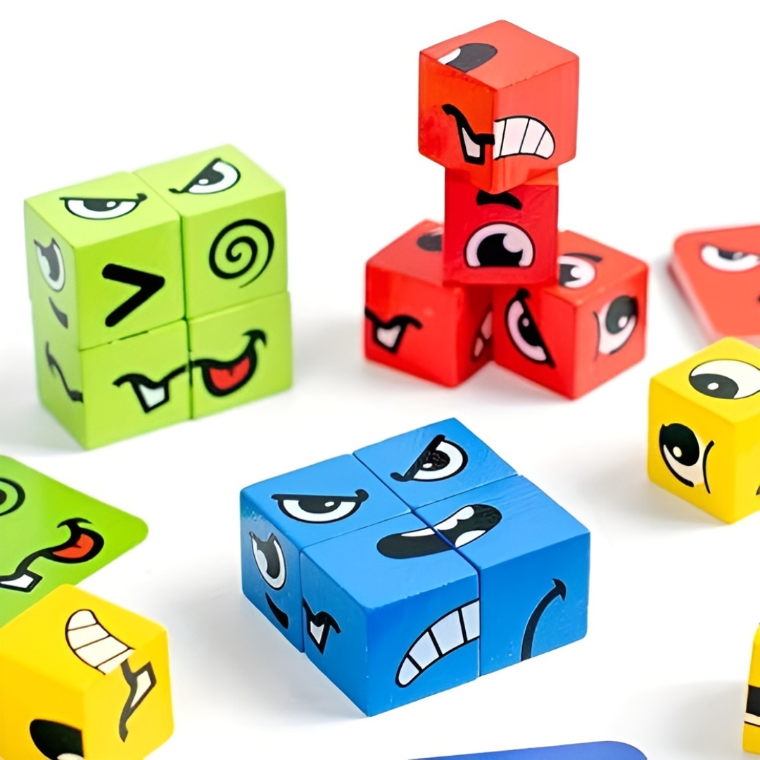 Wooden Face Changing Cube Game – Fun & Interactive Wooden Toy for Kids - Image 5