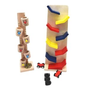 Wooden Slippery Car & Goli Game – Handcrafted Fun Toy for Kids