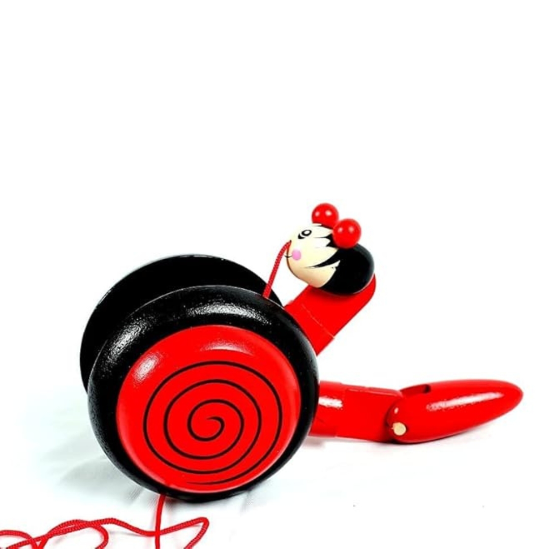 Wooden Pull-Along Snail – Handcrafted Toy for Toddlers & Kids - Image 6
