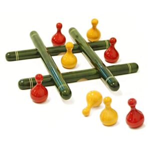 Channnapatna Wooden Tic-Tac-Toe Game – Traditional Handmade Strategy Game