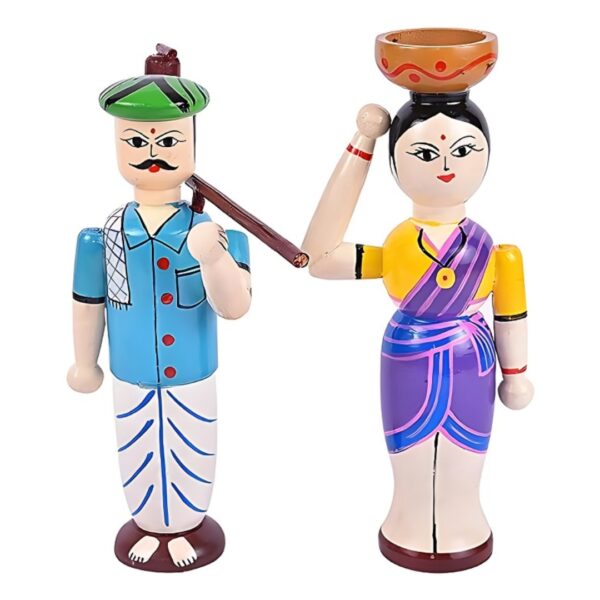 channapatna-dolls-farmer-1.jpg Channapatna Wooden Former Set Doll – Handcrafted Home Décor Piece