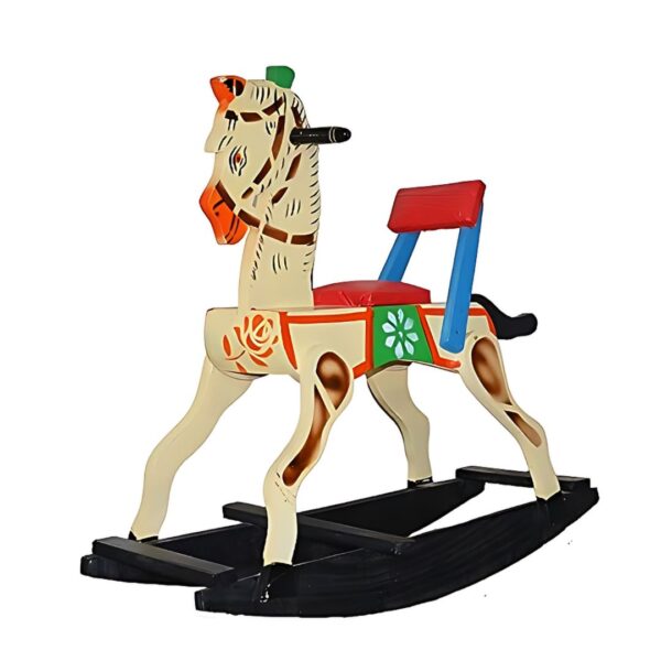 channapatna-toys-horse-3.jpg Channapatna Wooden Rocking Horse – Handcrafted Kids Toy