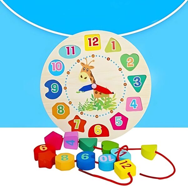 channapatna-toys-number-clock-5.jpg Wooden Number Clock – Handcrafted Educational Toy for Kids
